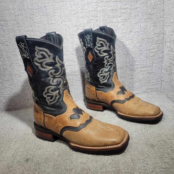 J.B. Dillon Other - J.B. Dillon Swain Men's US 8D Brown Black Cowhide Leather Western Boot Shoes